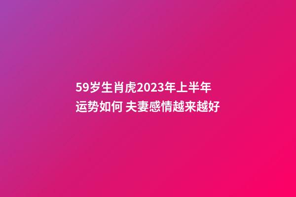 59岁生肖虎2023年上半年运势如何 夫妻感情越来越好